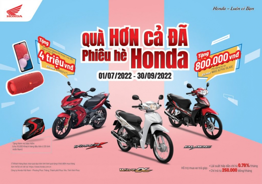 Hè rực rỡ cùng chương trình khuyến mại: “Quà hơn cả đã, phiêu hè Honda”