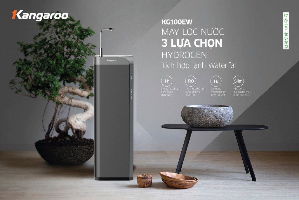 Lựa chọn máy lọc nước Hydrogen của Kangaroo phục vụ sức khỏe cho gia đình