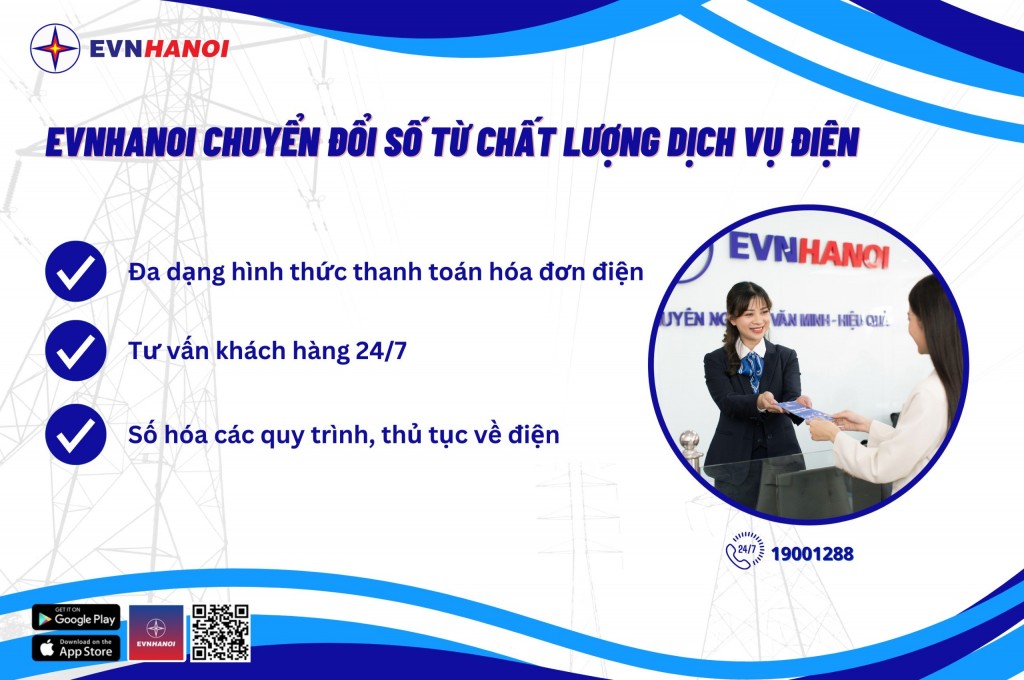 Quản lý thông tin về điện dễ dàng chỉ với “một chạm” qua App EVNHANOI