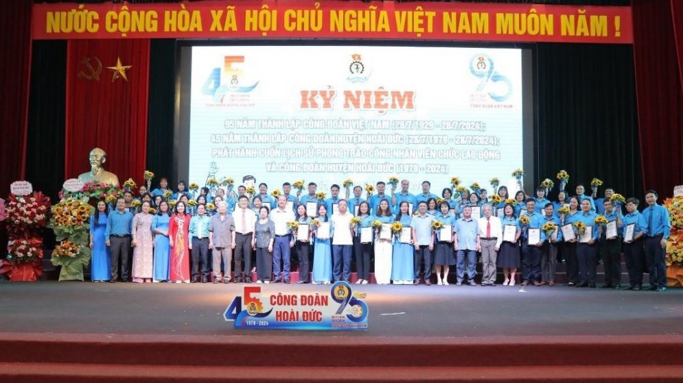 LĐLĐ huyện Hoài Đức kỷ niệm 95 năm Ngày thành lập Công đoàn Việt Nam
