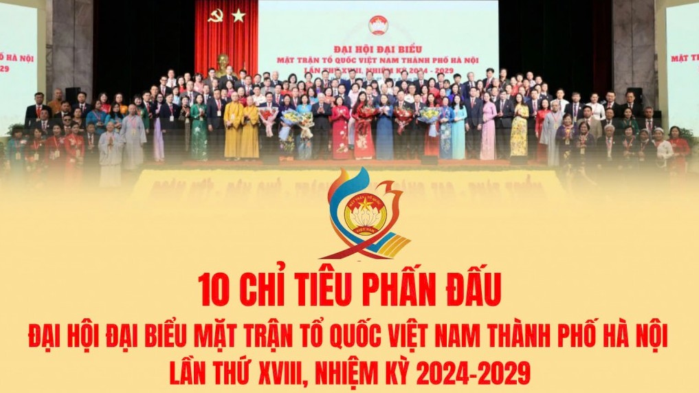 10 chỉ tiêu phấn đấu của MTTQ Việt Nam thành phố Hà Nội trong nhiệm kỳ 2024 - 2029