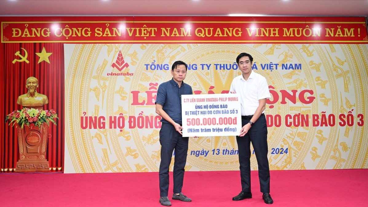 Tổng Công ty Thuốc lá Việt Nam quyên góp 10 tỷ đồng ủng hộ đồng bào bị ảnh hưởng lũ lụt