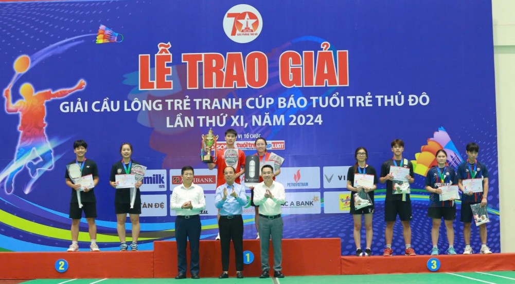 Bế mạc Giải Cầu lông trẻ tranh Cúp báo Tuổi trẻ Thủ đô lần thứ XI, năm 2024