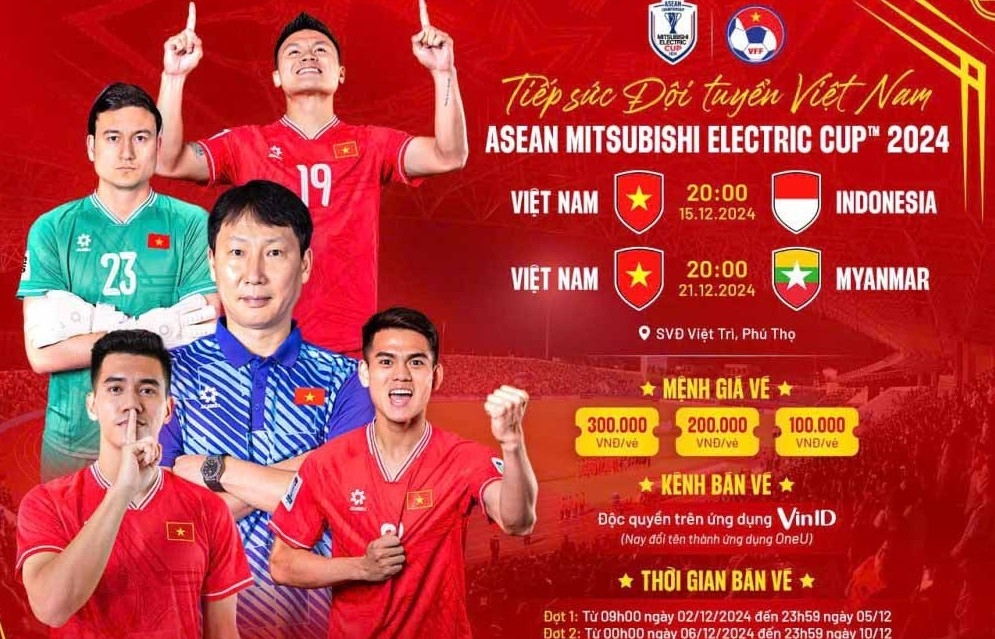 Vé xem đội tuyển Việt Nam thi đấu tại AFF Cup có giá cao nhất 300.000 đồng