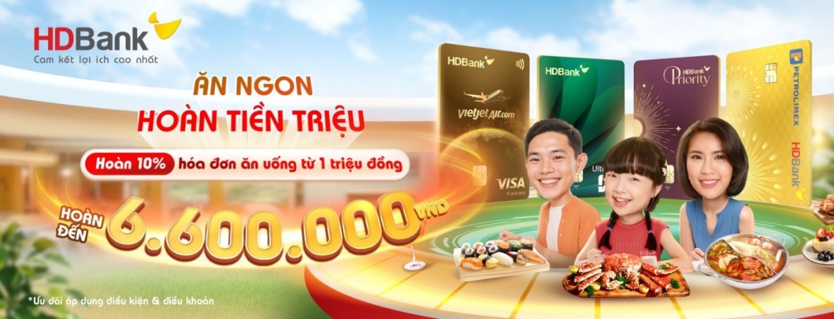 Thẻ tín dụng HDBank - Ưu đãi đa tầng, hưởng trọn niềm vui cuối năm