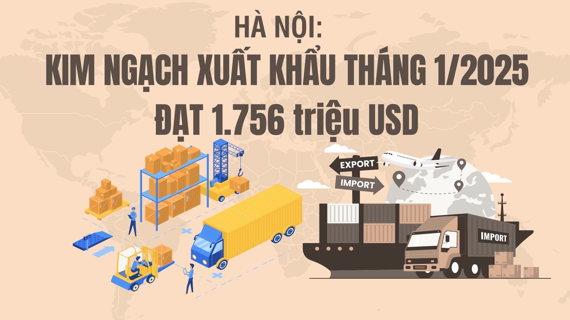 Hà Nội: Kim ngạch xuất khẩu tháng 1/2025 đạt 1.756 triệu USD