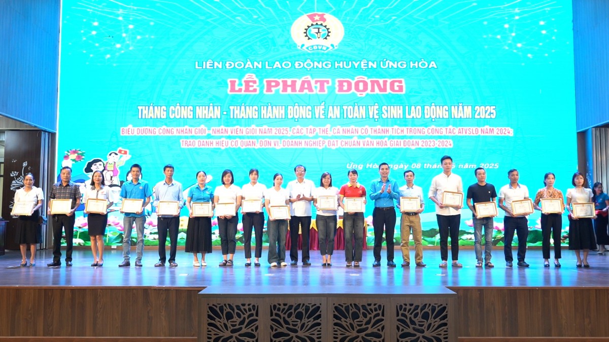Huyện Ứng Hòa phát động Tháng Công nhân và Tháng hành động về ATVSLĐ năm 2025