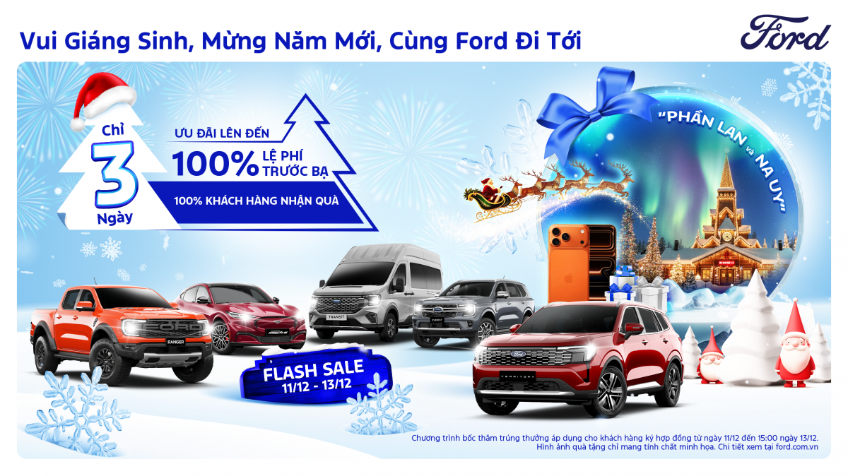 Ford Việt Nam ưu đãi dịp cuối năm lên đến 100% lệ phí trước bạ