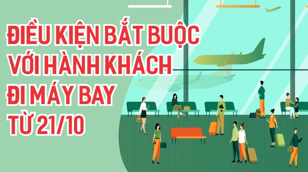 Infographic: Điều kiện bắt buộc với hành khách đi máy bay từ 21/10