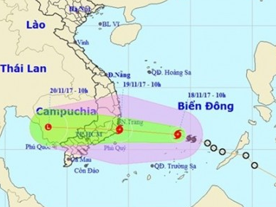 Bão số 14 liên tục mạnh thêm, “uy hiếp” Nam Trung Bộ