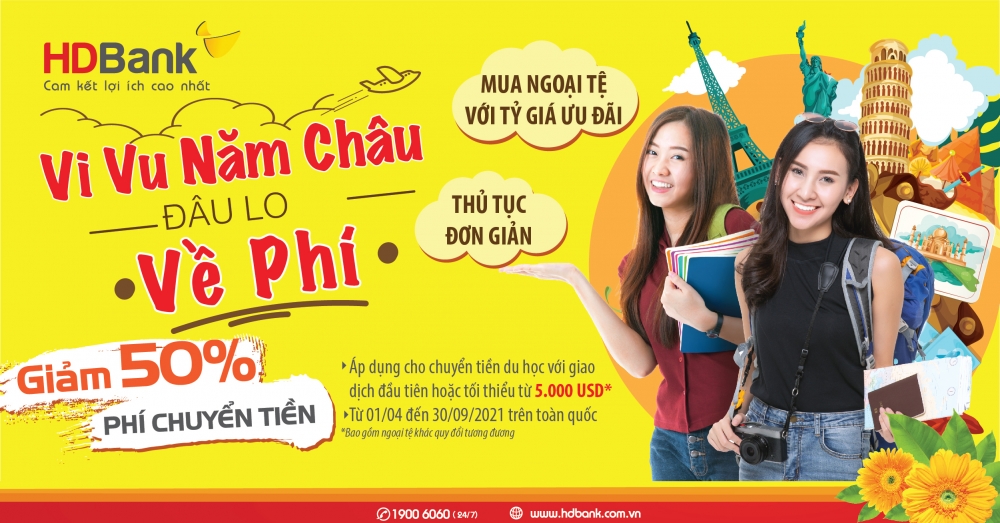 Nhận nhiều ưu đãi khi chuyển tiền du học tại HDBank